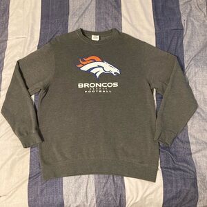 Denver Broncos Mens Sweatshirt Sz L Grey NFL